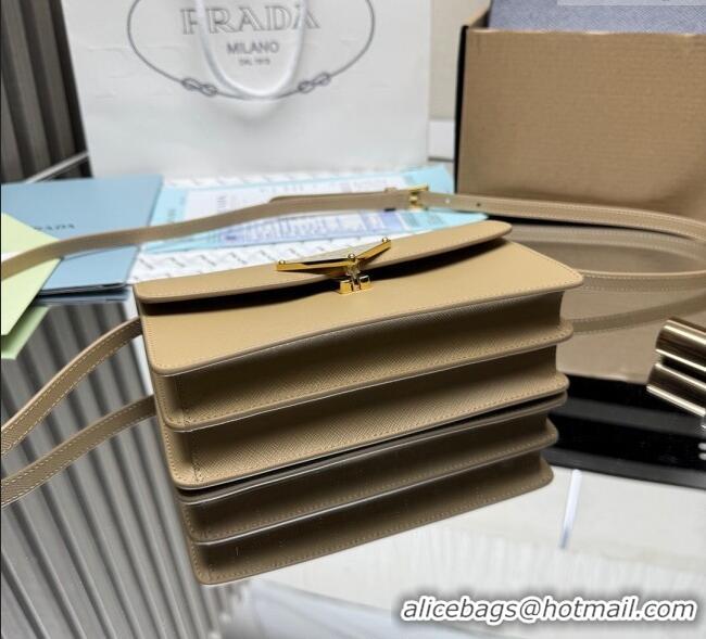 Good Quality Prada Saffiano leather mini-bag 1BD386 Beige 2025