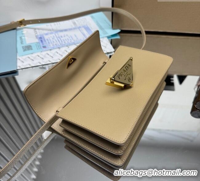 Good Quality Prada Saffiano leather mini-bag 1BD386 Beige 2025