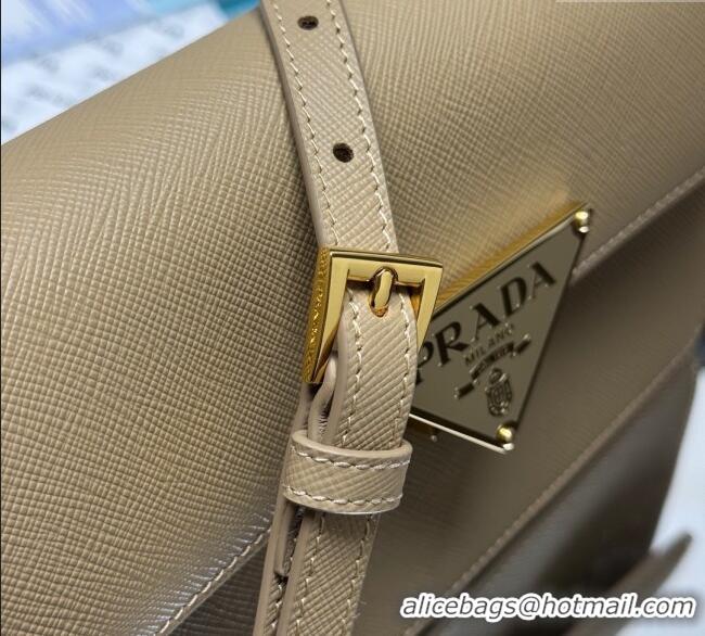 Good Quality Prada Saffiano leather mini-bag 1BD386 Beige 2025