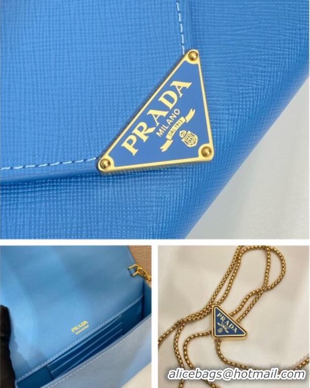 Top Grade Prada Saffiano leather mini-bag 1BP051 Blue 2025