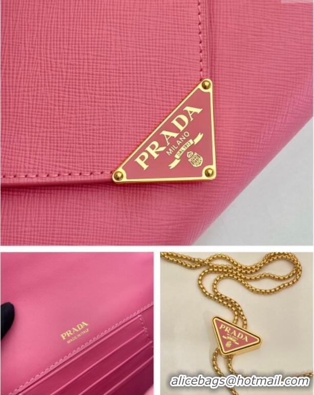 Popular Style Prada Saffiano leather mini-bag 1BP051 Pink 2025