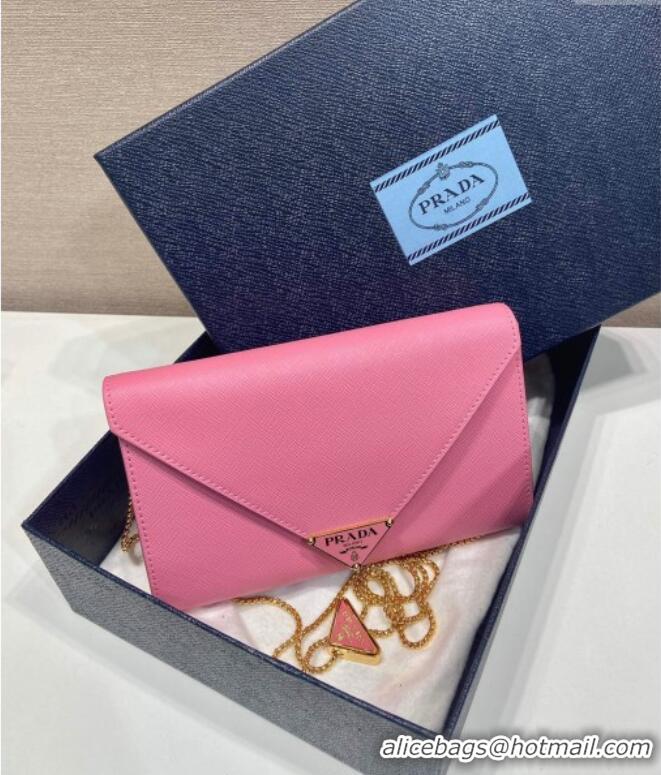Popular Style Prada Saffiano leather mini-bag 1BP051 Pink 2025