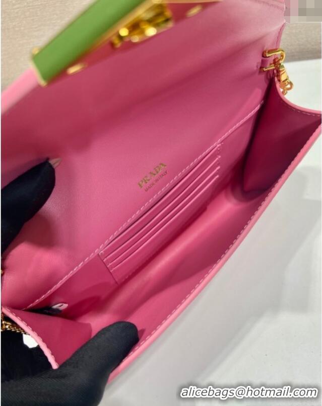 Popular Style Prada Saffiano leather mini-bag 1BP051 Pink 2025