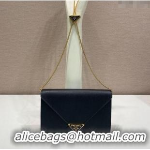 Famous Brand Prada Saffiano leather mini-bag 1BP051 Black 2025