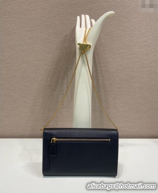 Famous Brand Prada Saffiano leather mini-bag 1BP051 Black 2025