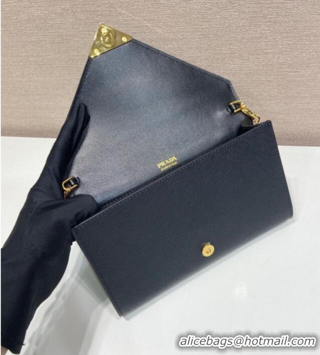 Famous Brand Prada Saffiano leather mini-bag 1BP051 Black 2025
