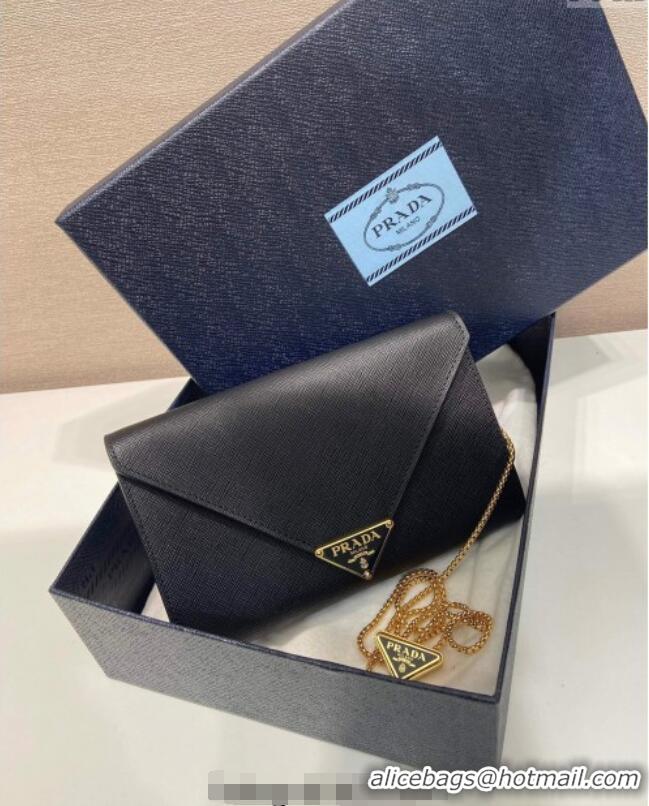Famous Brand Prada Saffiano leather mini-bag 1BP051 Black 2025