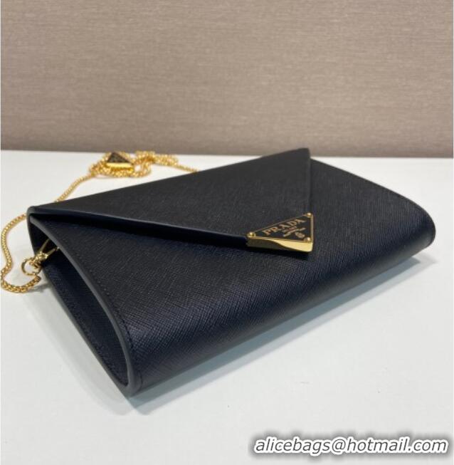 Famous Brand Prada Saffiano leather mini-bag 1BP051 Black 2025