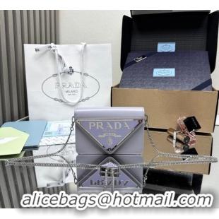 Best Price Prada Leather mini-bag 1BH189 Purple 2025