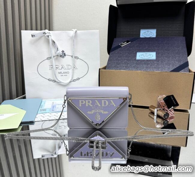 Best Price Prada Leather mini-bag 1BH189 Purple 2025