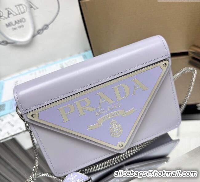 Best Price Prada Leather mini-bag 1BH189 Purple 2025