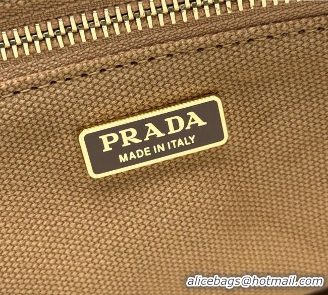 Pretty Style Prada Jardiniere small linen blend handbag 1BG464 Tabacco Brown 2025