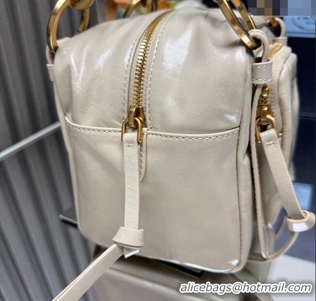 Buy Discount Prada Dangle oil leather top-handle mini-bag 1BB137 Nude 2025