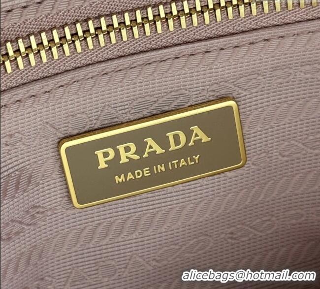 New Fashion Prada Dangle medium oil leather top-handle bag 1BB138 Pink 2025