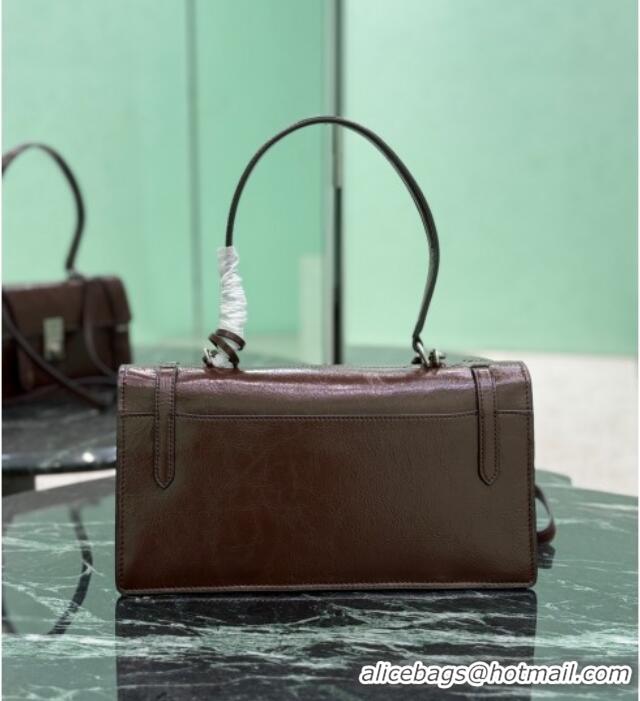 Best Product Prada Medium leather handbag 1BN026 Dark Brown 2025