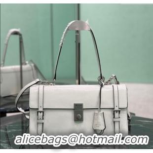 Well Crafted Prada Medium leather handbag 1BN026 White 2025