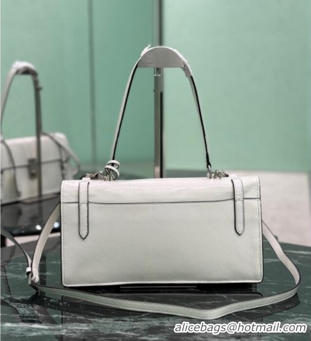 Well Crafted Prada Medium leather handbag 1BN026 White 2025