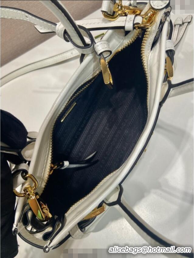 Most Popular Prada Bonnie small leather handbag 1BA486 White 2025