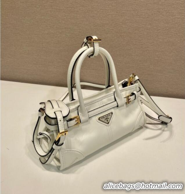 Most Popular Prada Bonnie small leather handbag 1BA486 White 2025