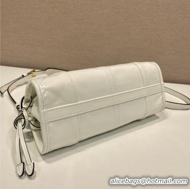 Most Popular Prada Bonnie small leather handbag 1BA486 White 2025