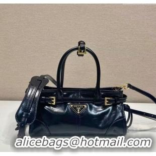 Promotional Prada Bonnie small leather handbag 1BA486 Black 2025