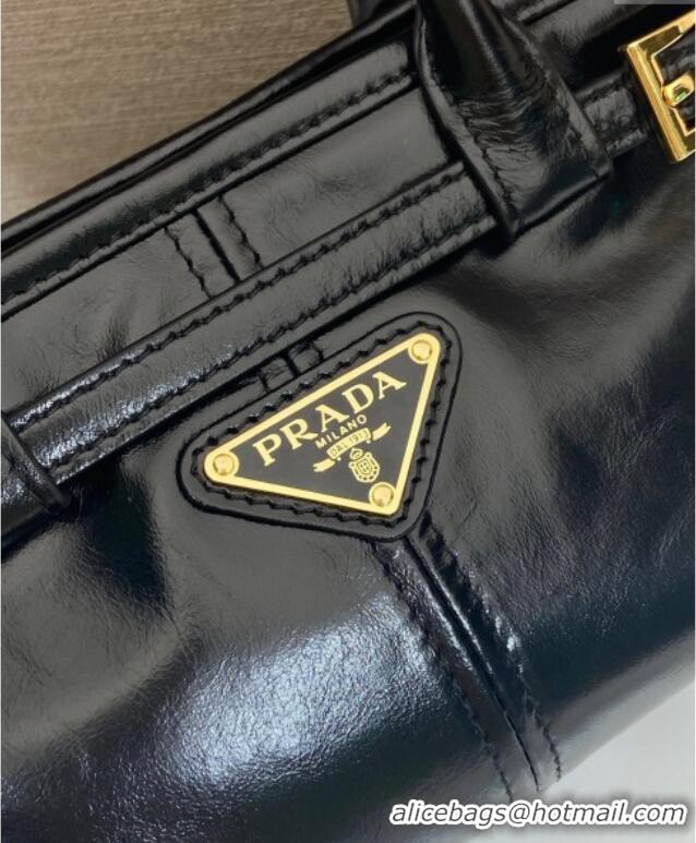 Promotional Prada Bonnie small leather handbag 1BA486 Black 2025