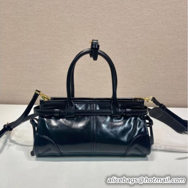 Promotional Prada Bonnie small leather handbag 1BA486 Black 2025