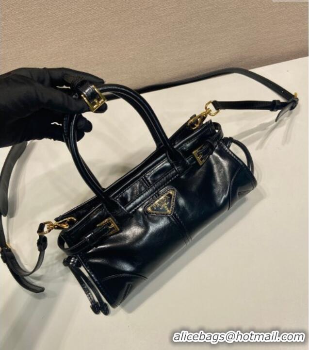Promotional Prada Bonnie small leather handbag 1BA486 Black 2025
