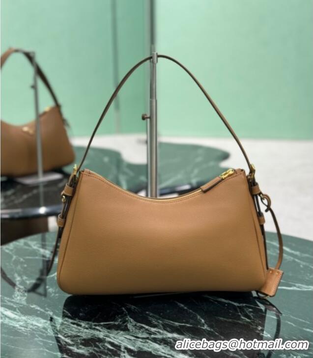 Best Price Prada Aimee medium leather shoulder bag 1BC229 Caramel Brown 2025