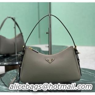 Well Crafted Prada Aimee medium leather shoulder bag 1BC229 Grey 2025
