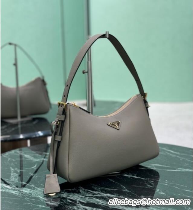 Well Crafted Prada Aimee medium leather shoulder bag 1BC229 Grey 2025