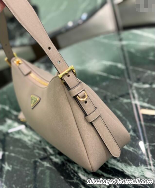 Well Crafted Prada Aimee medium leather shoulder bag 1BC229 Grey 2025
