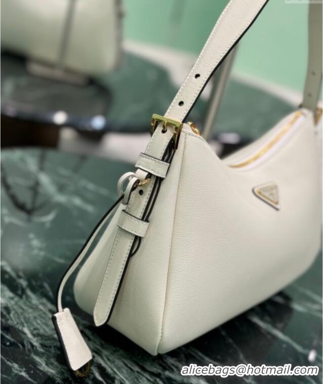 Best Price Prada Aimee medium leather shoulder bag 1BC229 White 2025