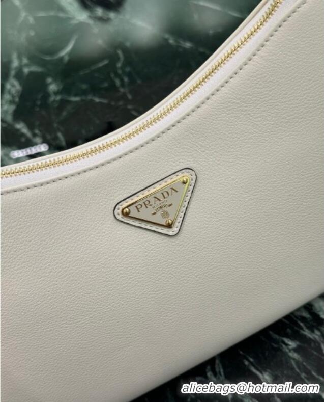 Best Price Prada Aimee medium leather shoulder bag 1BC229 White 2025