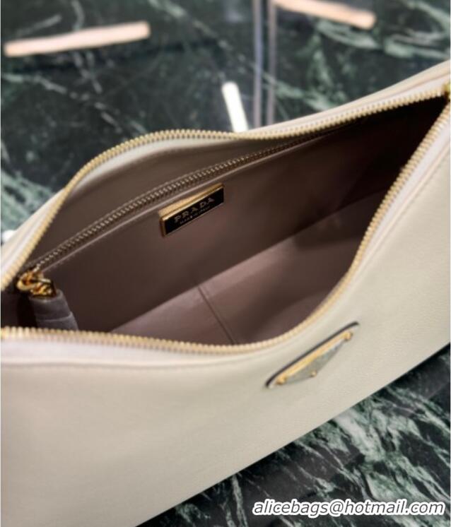 Best Price Prada Aimee medium leather shoulder bag 1BC229 White 2025