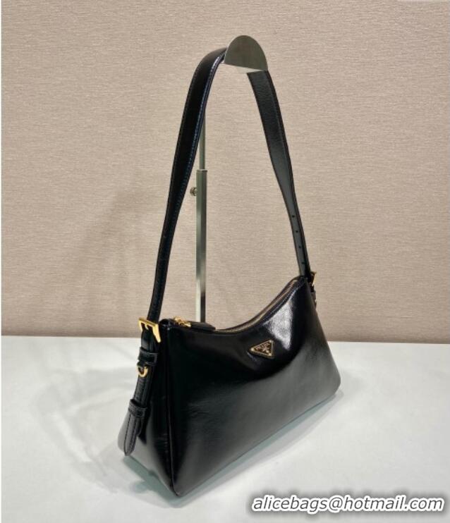 Promotional Prada Aimee medium naplak leather shoulder bag 1BC229 Black 2024