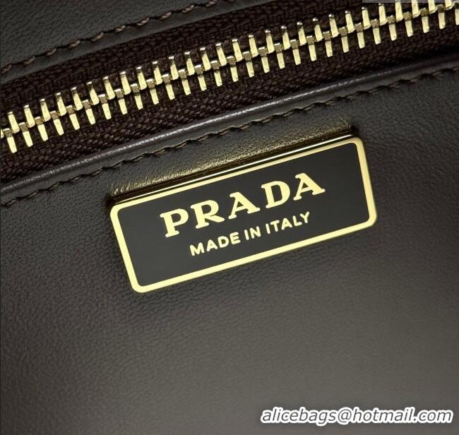 Buy Fashionable Prada Aimee medium suede shoulder bag 1BC229 Cocoa Brown 2025