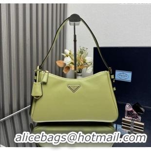 Promotional Prada Aimee medium leather shoulder bag 1BC229 Pistachio Green 2025