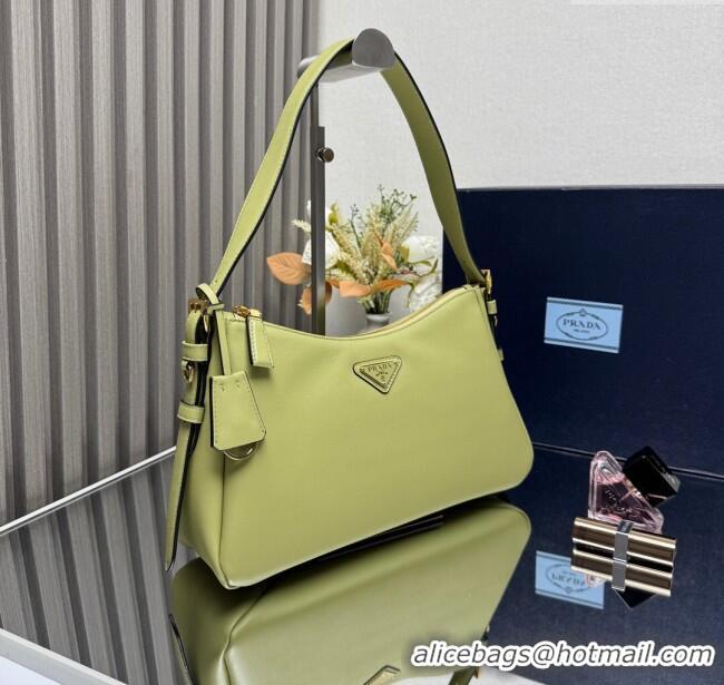 Promotional Prada Aimee medium leather shoulder bag 1BC229 Pistachio Green 2025