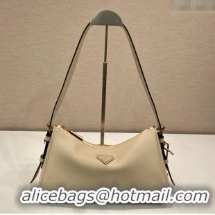 Best Quality Prada Aimee medium leather shoulder bag 1BC229 Beige 2025