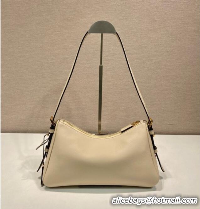 Best Quality Prada Aimee medium leather shoulder bag 1BC229 Beige 2025