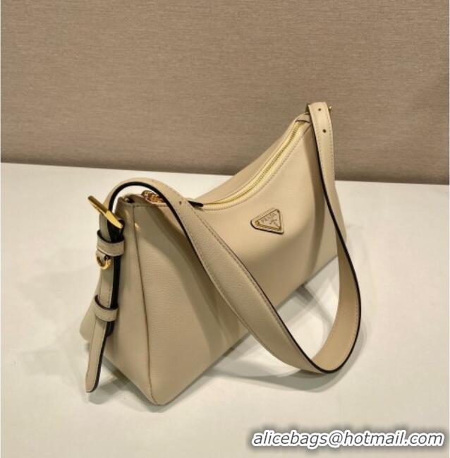 Best Quality Prada Aimee medium leather shoulder bag 1BC229 Beige 2025