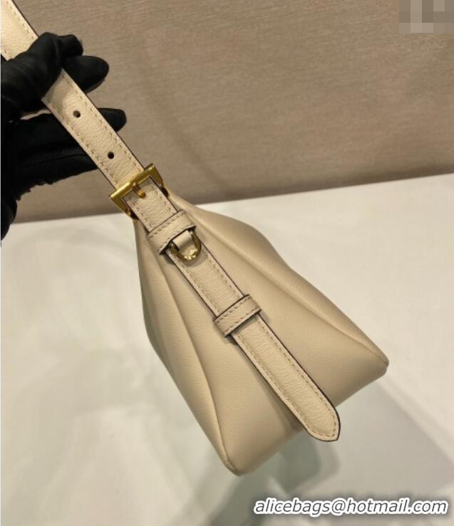 Best Quality Prada Aimee medium leather shoulder bag 1BC229 Beige 2025