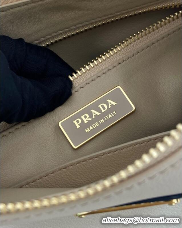Best Quality Prada Aimee medium leather shoulder bag 1BC229 Beige 2025