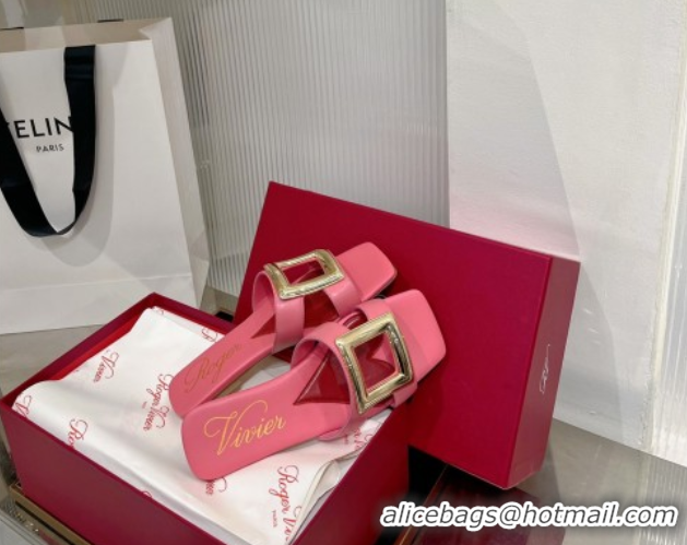 Unique Style Roger Vivier Viv' by the Sea Mules in Calfskin Pink 5073118