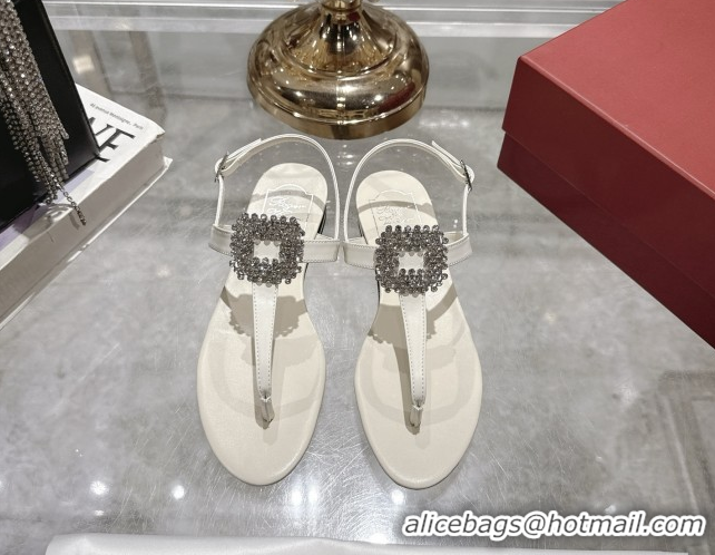 Popular Style Roger Vivier Viv' by the Sea Sandals in Calfskin White 5080109