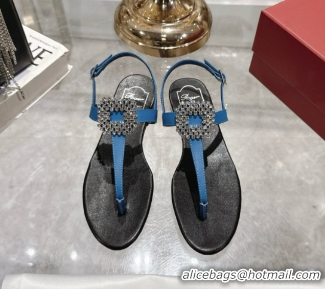 Crafted Roger Vivier Viv' by the Sea Sandals in Denim Blue 5080110
