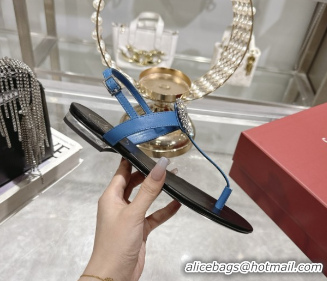 Crafted Roger Vivier Viv' by the Sea Sandals in Denim Blue 5080110