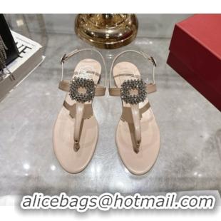 Most Popular Roger Vivier Viv' by the Sea Sandals in Calfskin Beige 5080111