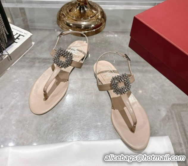 Most Popular Roger Vivier Viv' by the Sea Sandals in Calfskin Beige 5080111